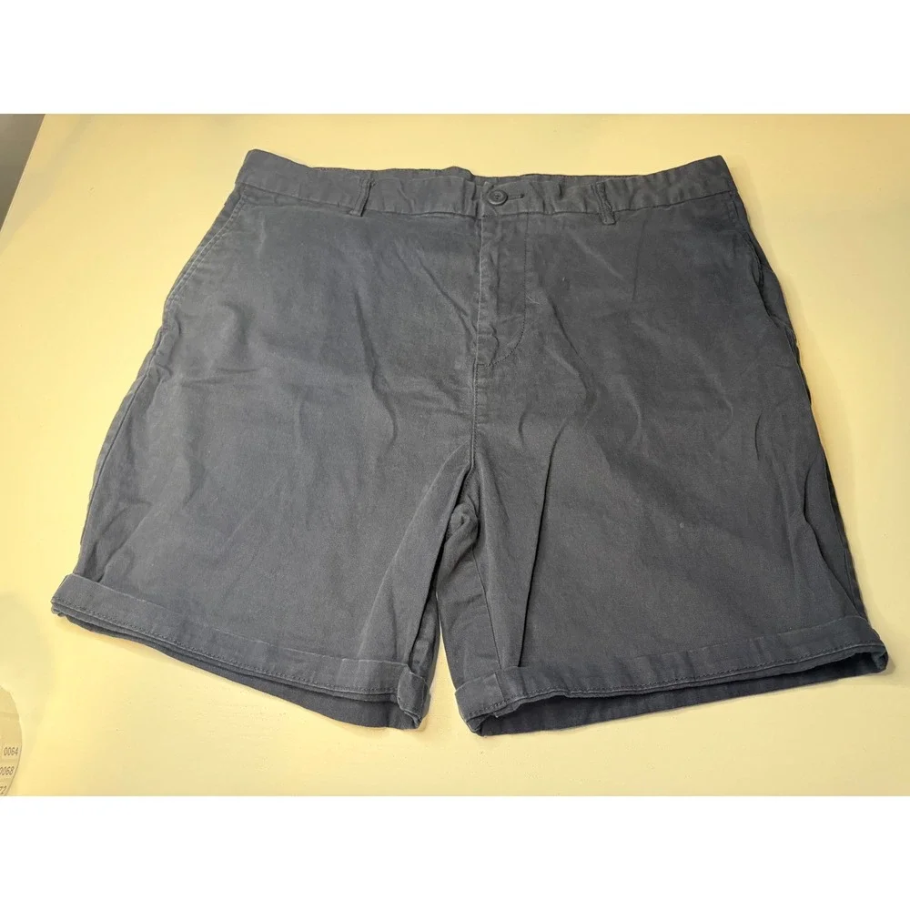 Old Navy Mens Slim Built-In Flex Chino Shorts Navy Blue Size 38 Stretch Twill